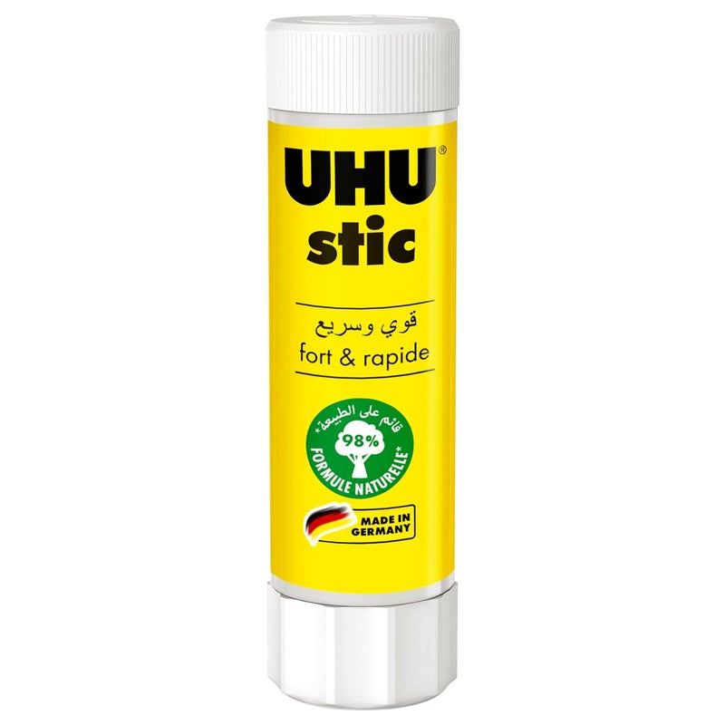 UHU stic, 40g, the proven glue stick, strong, fast, solvent free, clean, safe & sustainable for school, home, office, kids, arts and crafts, 98% natural, now packed in 70% recycled plastic- Pack Of 05
